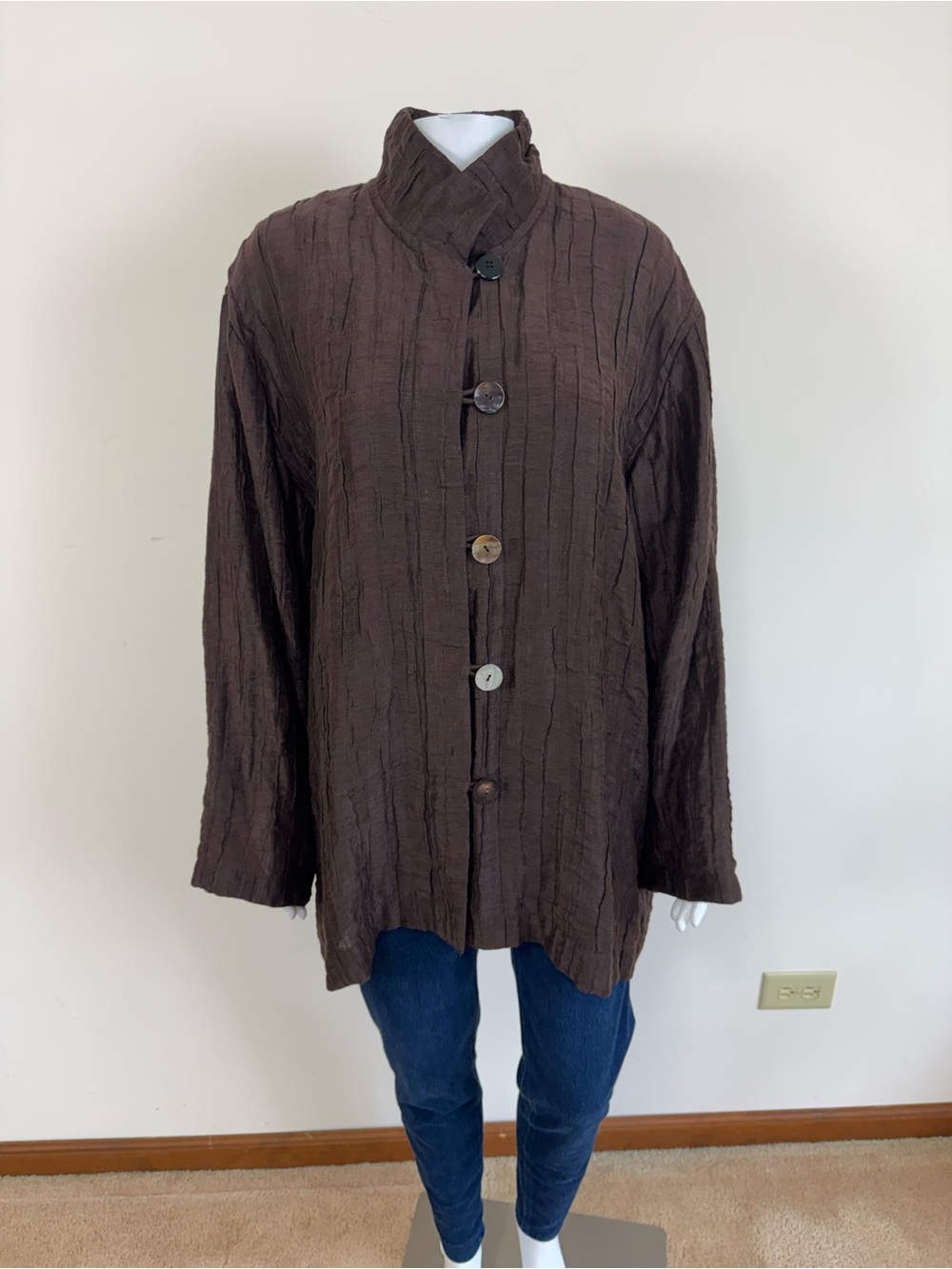 Eskandar Button Front Oversized Linen Shirt - Picture 13 of 14